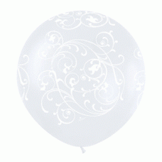 White  Pearl Filigree Balloon 36"